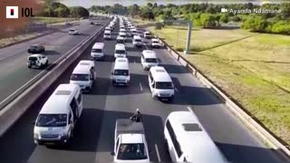 PICS: Buses torched, N2 blocked, authorities on high alert as taxi associations protest in Cape Town