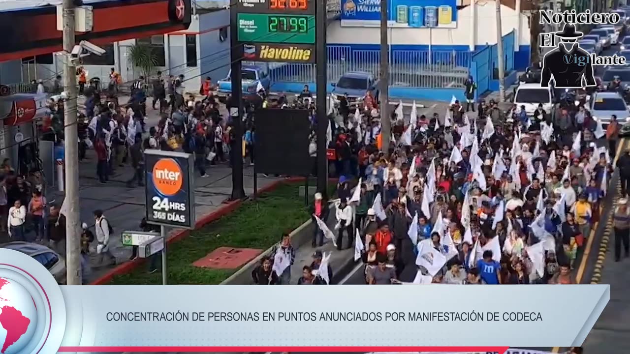 Concentración de personas en puntos anunciados por manifestación de CODECA