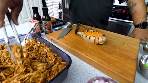 BBQ Chicken Stuffed Sweet Potatoes