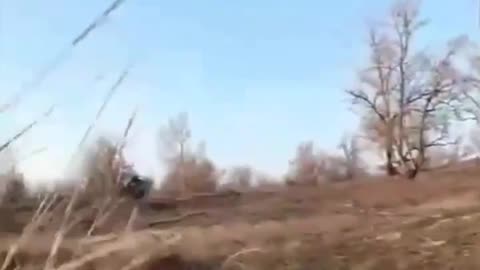 A Russian soldier films his squatmate being hit by an fpv drone