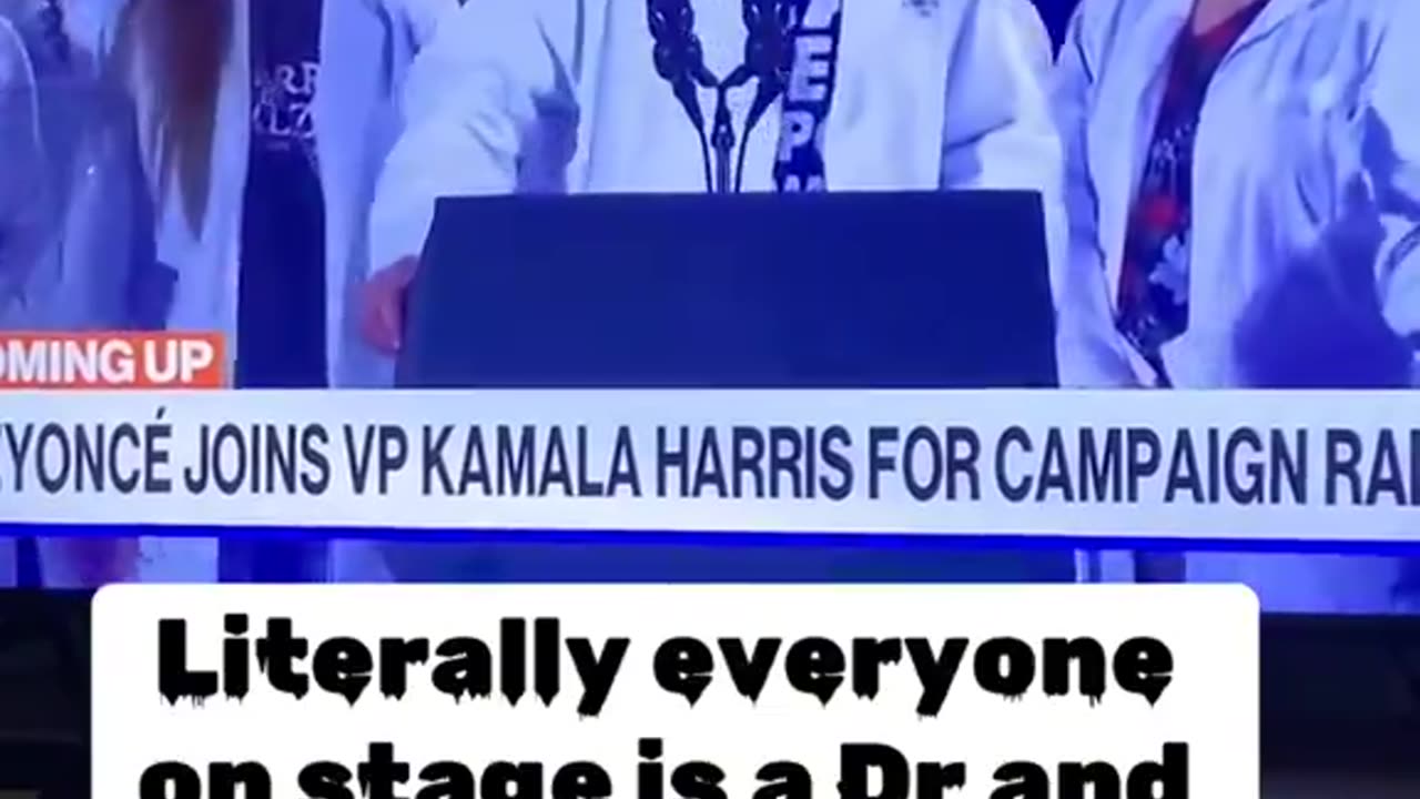 Supposed “doctors” at Kamala Harris rally call for someone to give medical assistance.