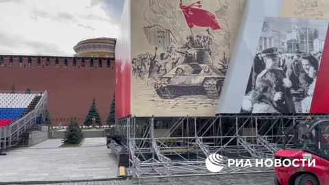 Rudé náměstí v Moskvě se připravuje na přehlídku vítězství nad nacismem 9. května