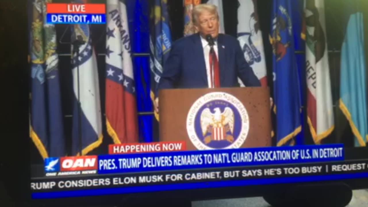 OAN president Donald Trump speaks to national guard association in Detroit Michigan final