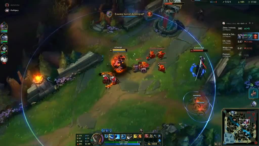 Yasuo followed up with a wonderful moment of destroying the group