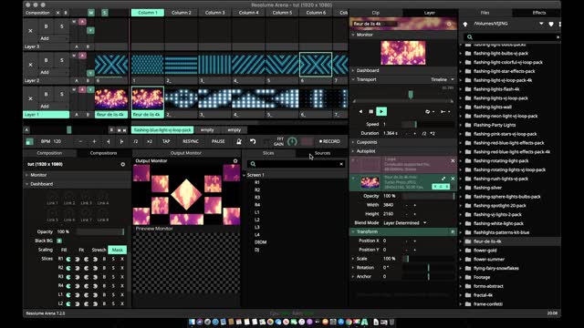 RESOLUME CREATE CHASE EFFECTS IN LAYER