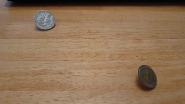 Double Coin Spinning ASMR Slow Motion