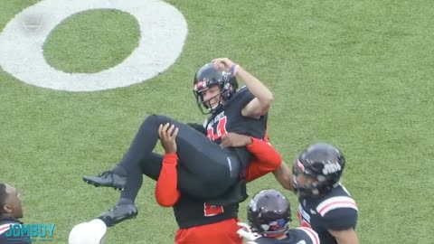 Team storms field while other team scores the winning TD, a breakdown