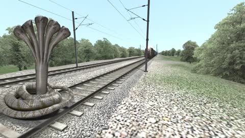 Giant Five Headed Snake on Track trying to stops the train - ألعاب الثعبان على الإنترنت