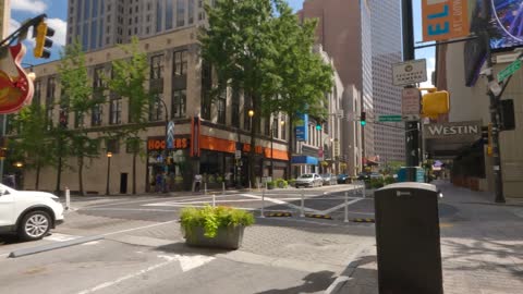 Downtown Atlanta Peachtree St The Coca-Cola Company Walk【4K60】Atlanta Georgia USA
