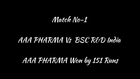 AAA PHARMA Vs BSC R & D India Cricket Match