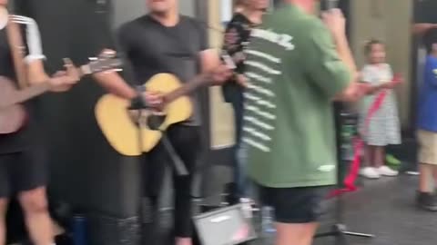 Open air preaching the gospel at the walk of fame in Hollywood