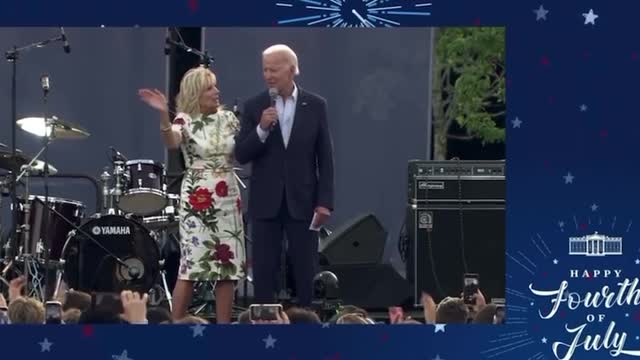 Jill Biden Reminds Joe to Say "God Bless America" at 4th of July Speech