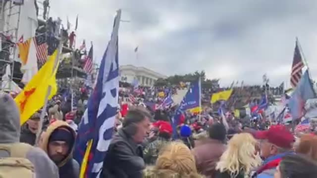 Capitol Hill Events; Footage Showing Details Of Supporters.