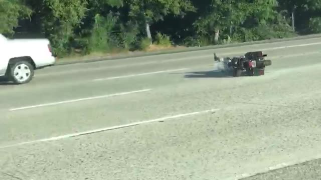 Man Falls Off Motorcycle