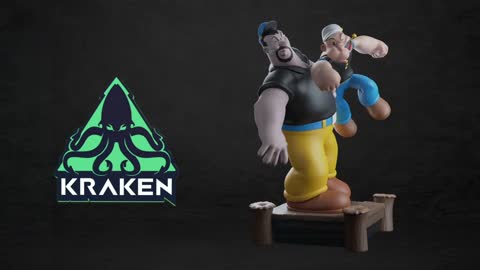 Diorama Popeye vs Brutus - kraken art studio