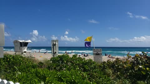 Windy day at beach, Palm Beach, Florida