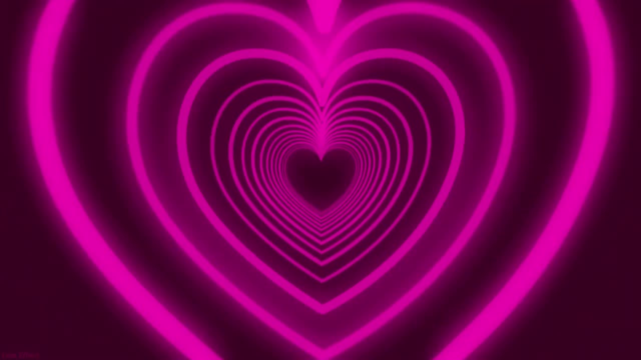 609. Pink Love Background Video 💗Night Heart Tunnel