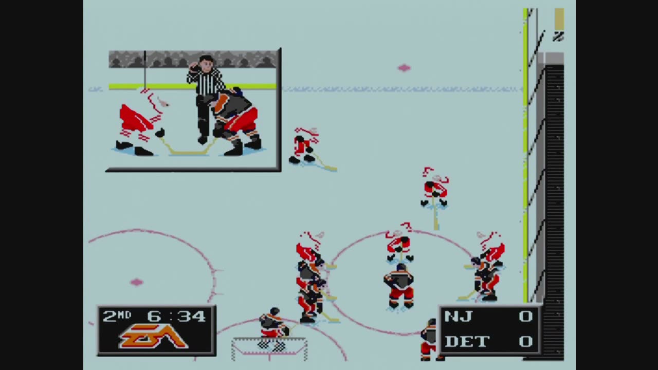 NHL94 (Sega Genesis) New Jersey vs Detroit Part2