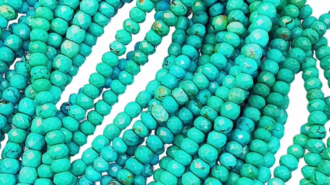 GN-20241220-04 Natural turquoise stone bead Faceted 6mm diamond shape Real nice quality Beautiful