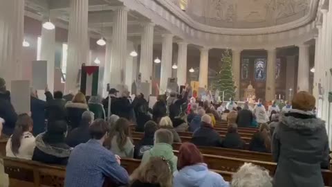 Palestine supporters disrupt mass at a Cathedral in Dublin