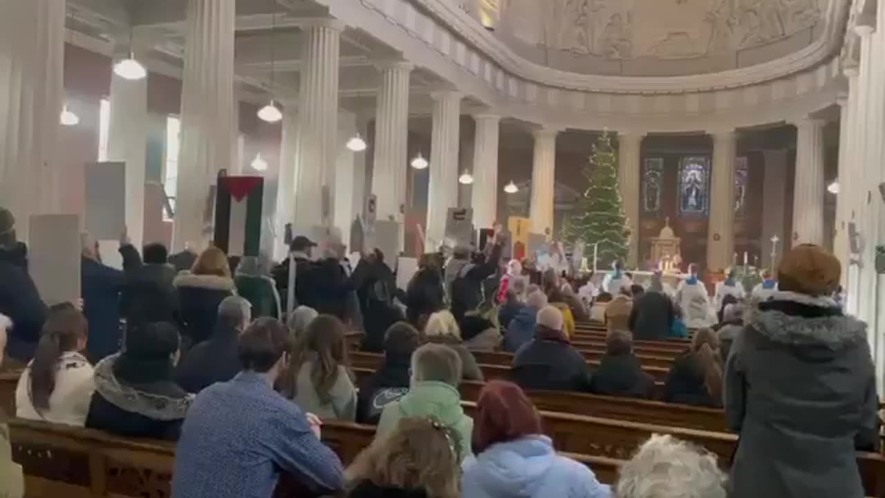 Palestine supporters disrupt mass at a Cathedral in Dublin