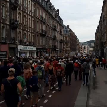 Rouen, France: Vaccine Passport Protests August 21, 2021