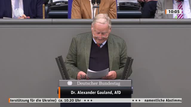 Dr. Alexander Gauland Rede vom 28.04.2022 - Umfassende Unterstützung für die Ukraine