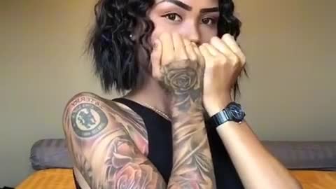 Asian tattoo beauty girl