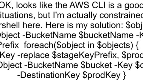 Can I copy a quotfolderquot in s3 in one command using powershell