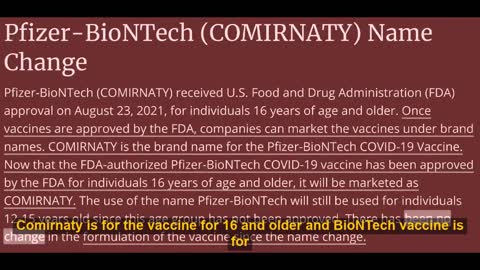 Pfizer Vaccine Has 2 Names 1 Formula