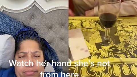 WATCH her hand..... What do you think ?