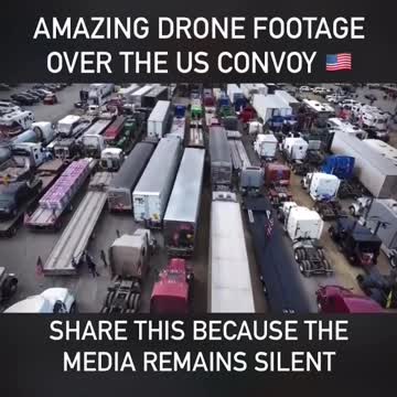 AMAZING DRONE FOOTAGE -The freedom convoy on its way to Washington DC