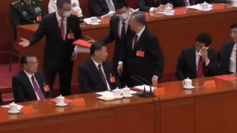 former Chinese President Hu unexpectedly leaving Congress