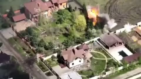 Ukrainian troops destroy Russian tank hiding in gardens