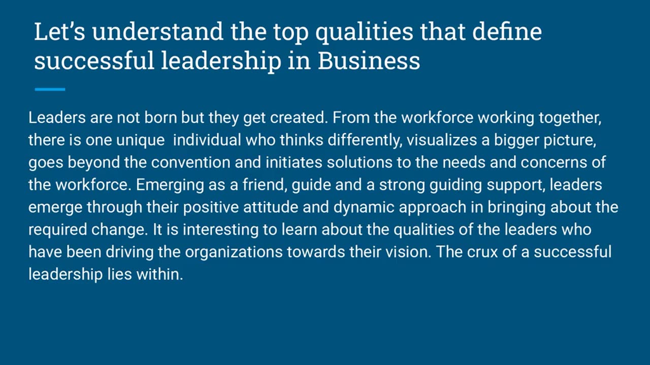 Top Qualities that Define Successful Leadership in Business