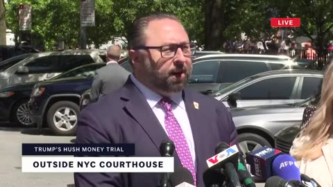 Trump Senior Advisor jason miller gives speech outside court 28th may 2024