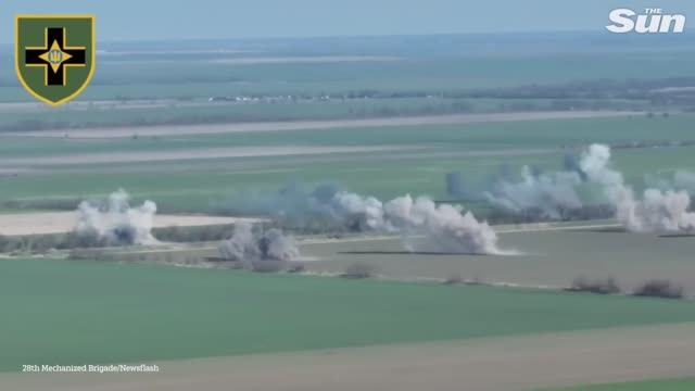 Russian unit hiding in trees destroyed by ukrainian artillery strike