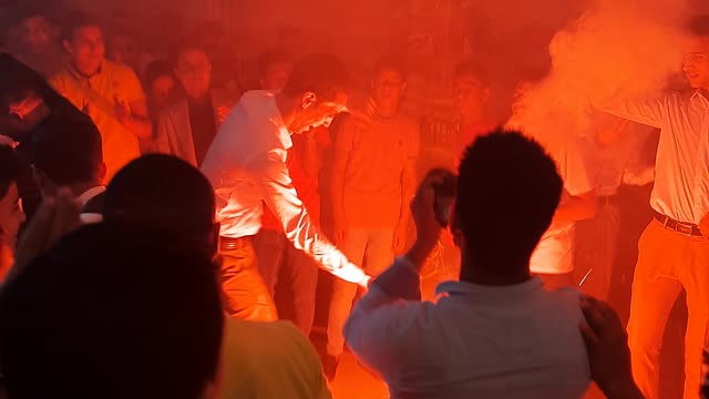 Groom Friends Turn The Wedding On Fire Show