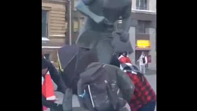 Protesters Cleaning Terry Fox, Lets See CBC Show This