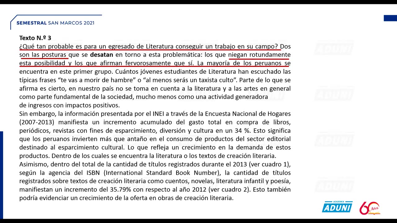 SEMESTRAL ADUNI 2021 | Semana 18 | Lenguaje | RV | Literatura S1