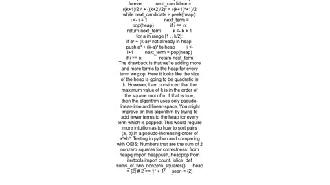 find nth smallest sum of two squares numbers