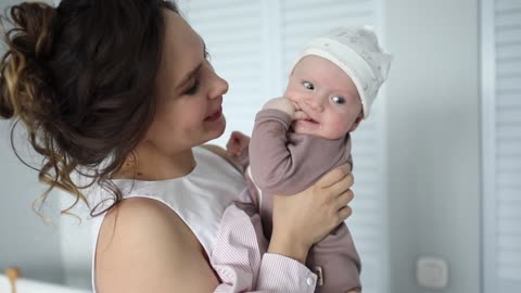 Cute baby and mom short video