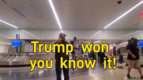 Somebody paged "TRUMP WON, YOU KNOW IT" at the airport in Los Angeles.