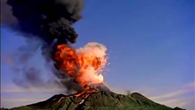 Valcano erupting