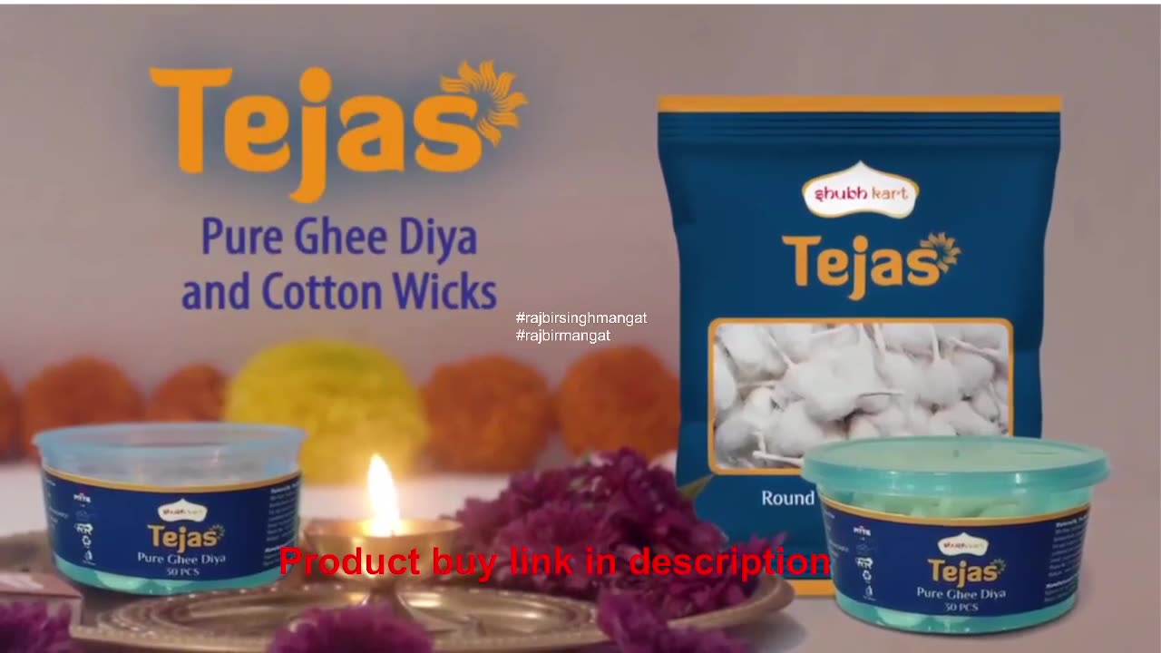 Tejas Premium Cotton Wicks 250 peices - Round Diya Batti Oil Lamps