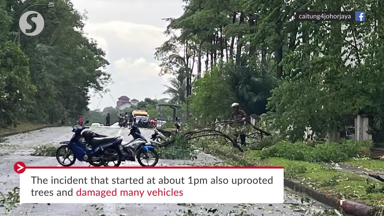 Strong winds and downpour leave trail of destruction in Johor