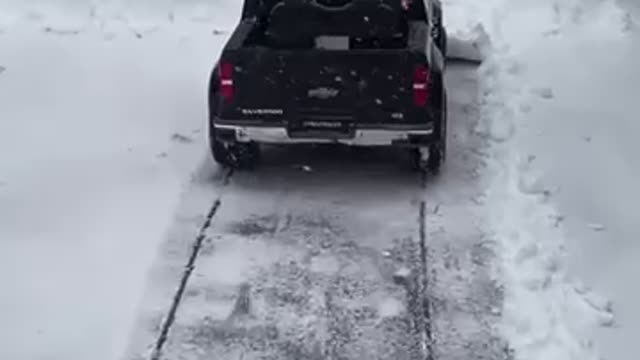 Start Them Young! 5 Year Old Snow Plower At Your Service!