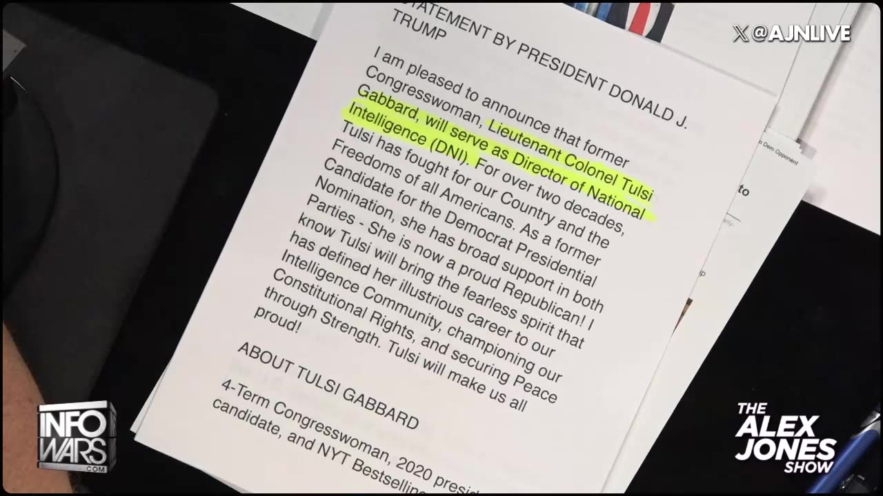 BREAKING EXCLUSIVE - Former Congresswoman Tulsi Gabbard Has Been Chosen By President Trump...