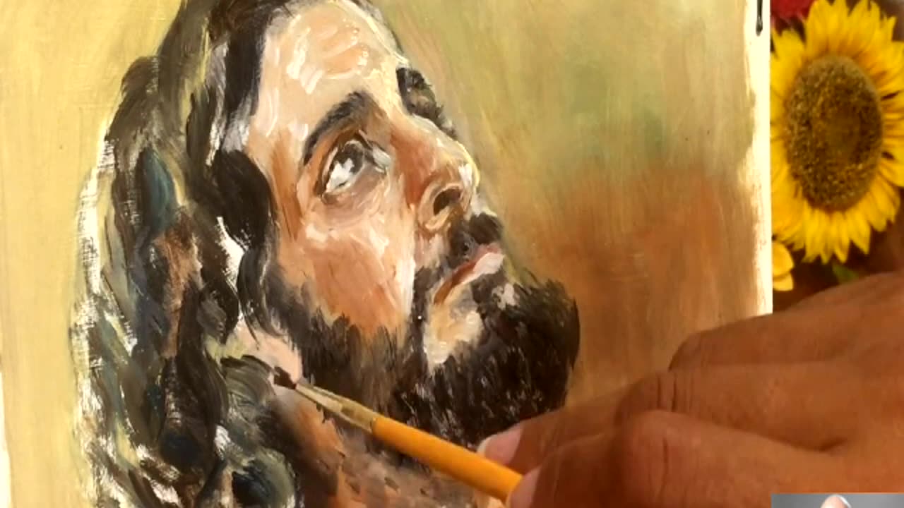 Painting Jonathan Roumie- Jesus from the Chosen Tv show- amazing art work of a filipino fan