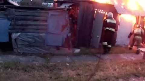 Firefighters are working hard to put out the fire ‍‍‍ #firefighter #foryou #fire #bodycam